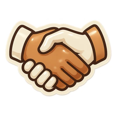 make me a white colour or brown handshake with white outline sticker