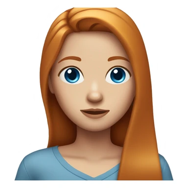 Girl, ginger straight shoulder long straight hair, blue eyes  sticker