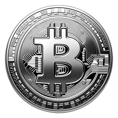 silver bitcoin sticker