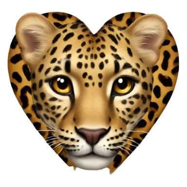 heart with leopard print sticker