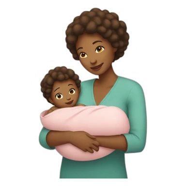 Mother with a baby sticker