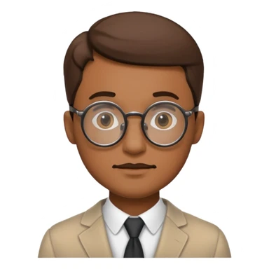 A sophisticated man with Round glasses sticker