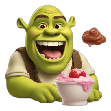 shrek eat ic cream sticker