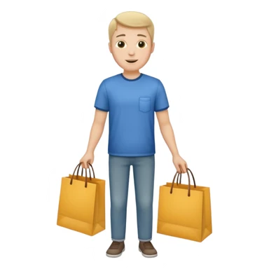 a white man with clothing shopping bag sticker