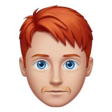 Dave Farrell with blue eyes, red hair sticker