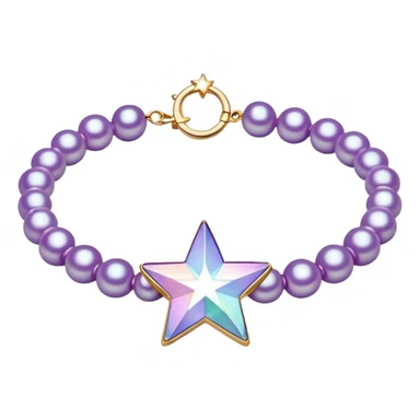 Pearl purple braclet with star in middle sticker