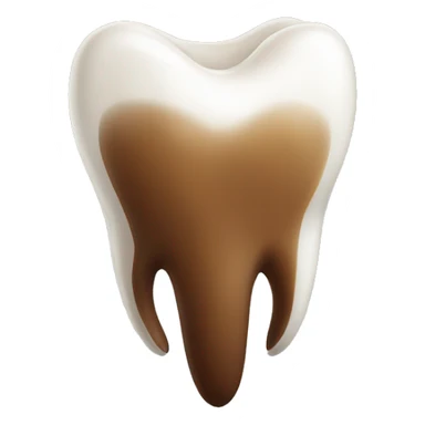 tooth with brown coating sticker