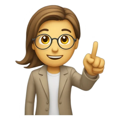 person pointing to a chart sticker