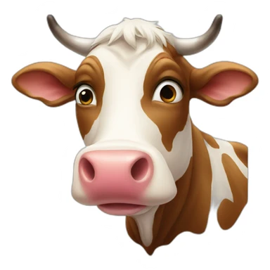 cow blowing kiss sticker
