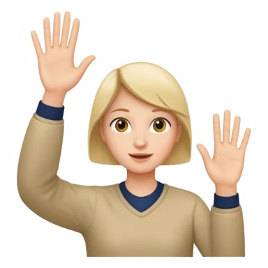 waving hands sticker