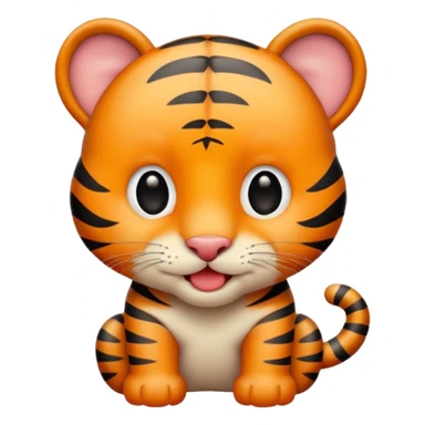 A cute little tiger shows his tongue sticker