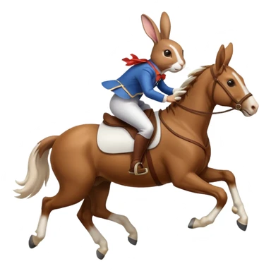 Exciting rabbit galloping on the back of horse sticker