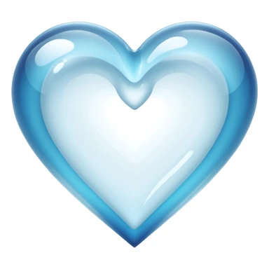 liquid glass heart transparent white  sticker