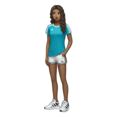 women dressing adidas tshirt sticker