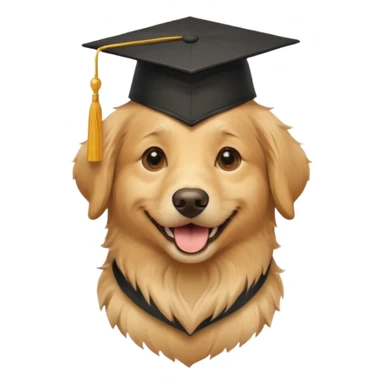 happy dog wearing a graduation cap sticker