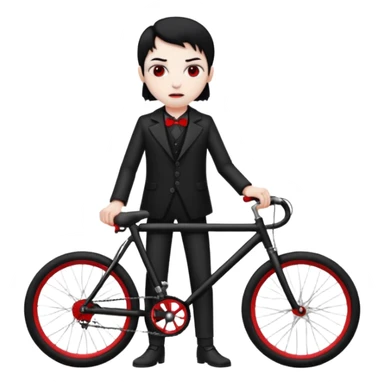 vampire stand with bicycle. sticker