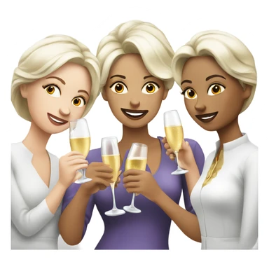 6 white ladies drinking Prosecco  sticker