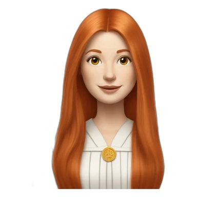 redhead white woman medium long straight hair, celebrating graduation with tarot cards sticker