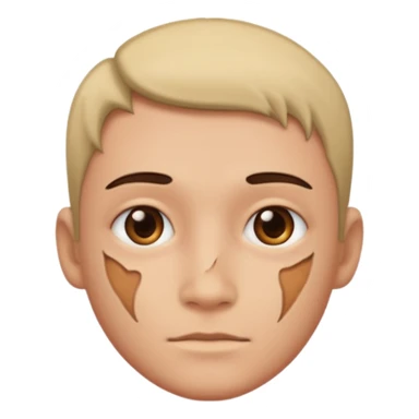 Create an down person whit a facial scar  sticker