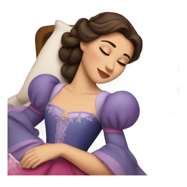 Sleeping brunette beauty princess Disney sticker