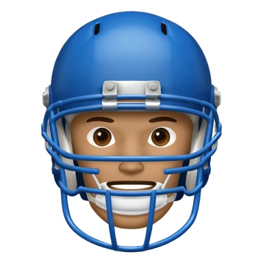 College football player helmet in blue color sticker