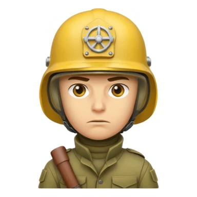 Soldier just face no body generic yellow skin with a gunner helmet that has no insignia sticker