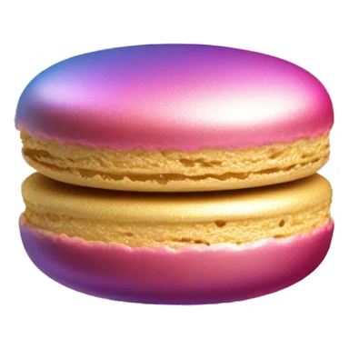 Realistic metallic gold macaroon with gradient colorful filling  sticker