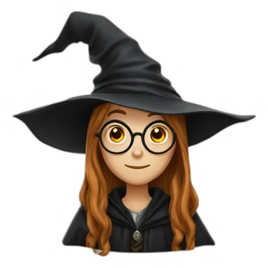 harry potter using a witch hat sticker