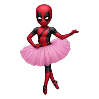 Deadpool dressed like a ballerina sticker