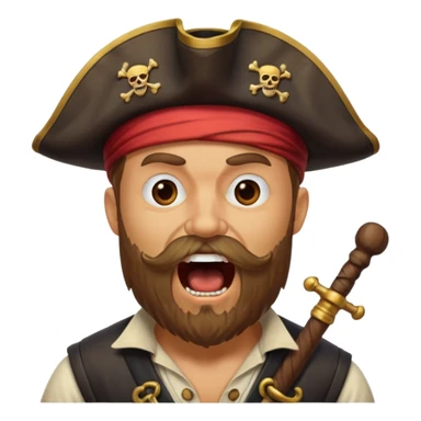 pirate, beardedscreaming sticker
