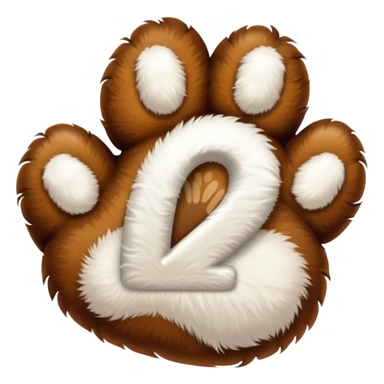 puppy paw print with number 12 inside sticker