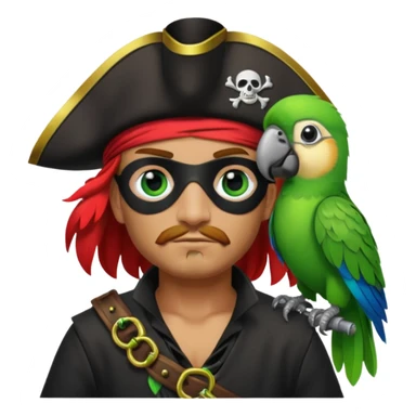 pirate and parrot sticker