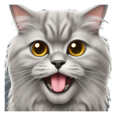 Gray Persian cat with tongue out sticker