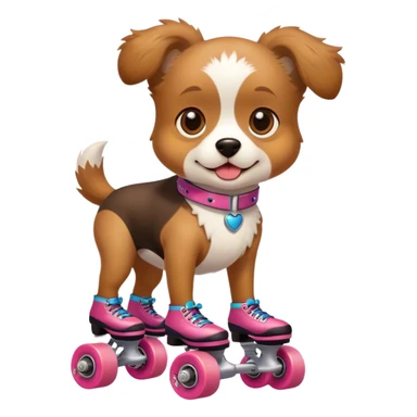 dog wearing roller skates  sticker