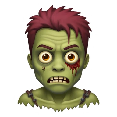 quero um zombie masculino com cabelo liso sticker