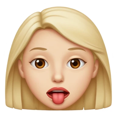 biting lip eyes squinted  sticker