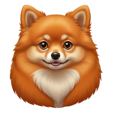 Cinematic Noble Orange Pomeranian Portrait Emoji, Poised and regal, with a compact, fluffy build and a meticulously groomed vibrant orange coat, deep-set soulful brown eyes, Simplified yet sharp and sophisticated features, highly detailed, glowing with a soft, dignified glow, high shine, intelligent and spirited, stylized with an air of elegance, focused and attentive, soft glowing outline, capturing the essence of a watchful and confident companion, so majestic it feels as though it could prance out of the screen with effortless authority! sticker
