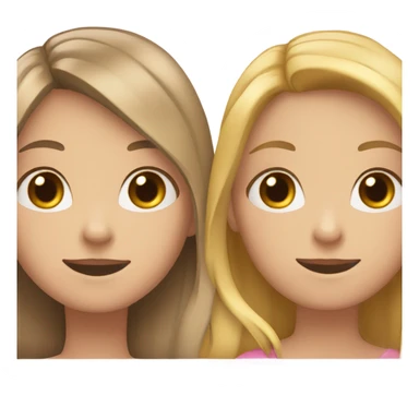A girl with brown hair and a girl with blonde hair hugging sticker