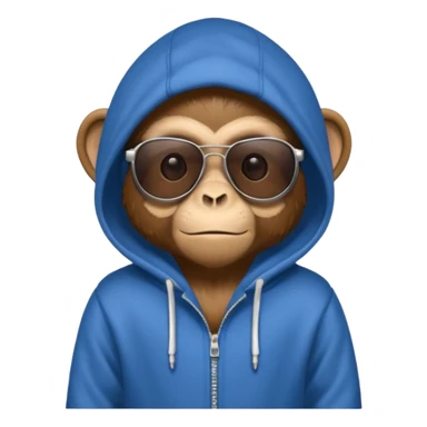 Monkey wearing a hoodie and sunglasses  sticker