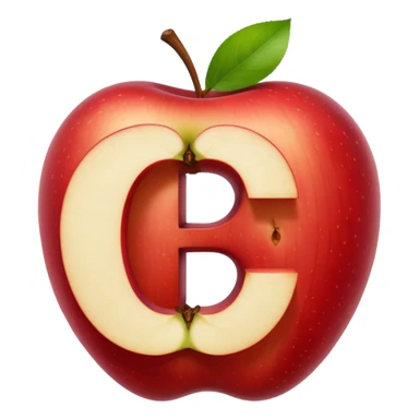 O like empty apple inside letter B sticker
