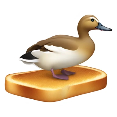 Duck flying on a piece of toast sticker