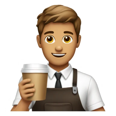 barista boy with coffee sticker