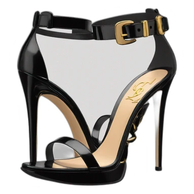YSL TRIBUTE heels SANDAL black PATENT LEATHER sticker