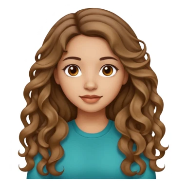 Latina light skin girl with just a few highlights long wavy lose curls hair sticker