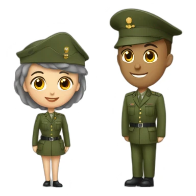 Militaire avec sa femme sticker