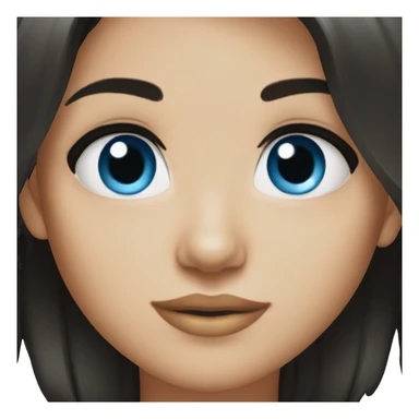 Blue eyed brunette black hair sticker