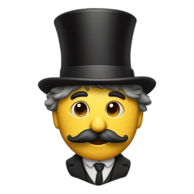 a yorkshire with charles chaplin hat and moustache sticker