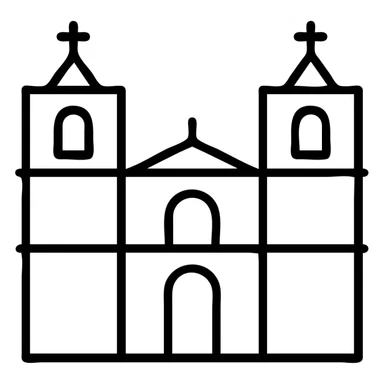 Catedral de San Juan en Malta, representación simplificada, líneas limpias sticker