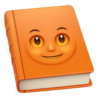 front facing bright orange book sticker