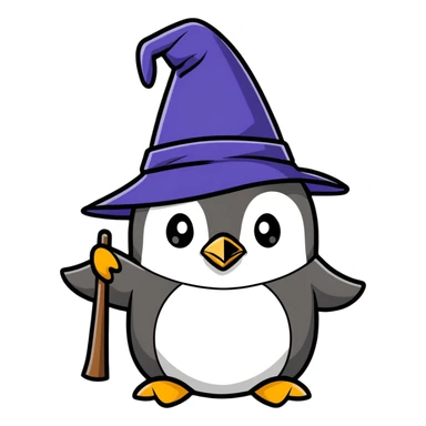penguin wizard sticker